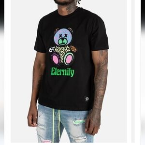 Eternity Black Tee Fuzzy Bear Graphic Tee XL (8319)
